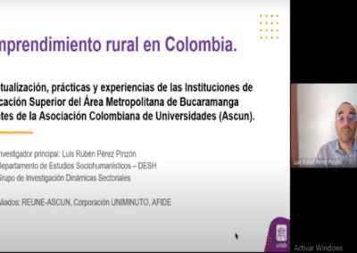 Luis R. Pérez P. Emprendimiento rural en Colombia. Conceptualización, prácticas y experiencias de las instituciones de educación superior del área metropolitana de Bucaramanga integrantes de la Asociación Colombiana de Universidades (ASCUN).