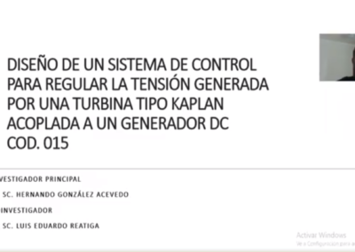 Hernando González A. Diseño de un sistema de control para regular la tensión generada por una turbina hidráulica tipo Kaplan acoplada a un generador DC