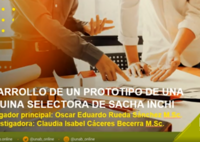 Oscar E. Rueda S. Desarrollo de un prototipo de una máquina selectora de semilla sacha inchi. Fase I.