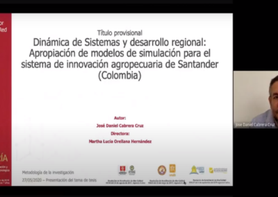 José D. Cabrera C. Dinámica de Sistemas y el desarrollo regional y sectorial de Ciencia, Tecnología e Innovación. Apropiación de conocimiento para el sistema regional de CTI y el sector agropecuario de Santander (Colombia)