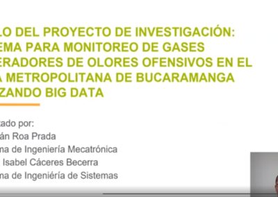 Sebastián Roa P. Sistema para monitoreo de gases generadores de olores ofensivos en el área metropolitana de Bucaramanga utilizando big data.