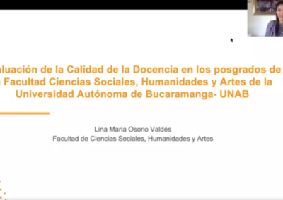 Lina M. Osorio V. Propuesta de rediseño del modelo de evaluación de la calidad de la docencia UNAB para los posgrados de la Facultad Ciencias Sociales, Humanidades y Artes de la Universidad Autónoma de Bucaramanga- UNAB.